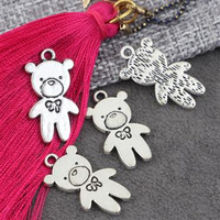 Zawieszka miś srebrny 25x13mm