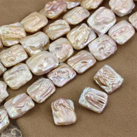 Perła biwa różowa prostokąt 20x17mm