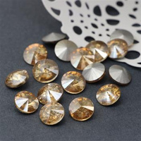 Kaboszon szklany moneta stożkowa golden shadow 10mm