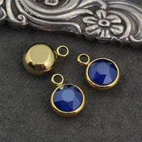 Stal szlachetna pozłacana PVD zawieszka w oprawie ZŁ blue 10mm