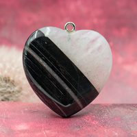 Zawieszka agat serce 39x39mm