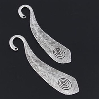 Baza zakładki do książki srebrna pawie pióro 10,5cm