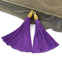 Chwost wiskozowy w czapeczce fioletowy 80x10mm