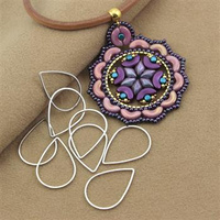 Geometrix metalowa baza łezka srebrna 25x18mm