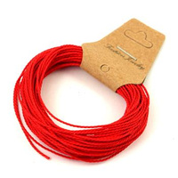 Sznurek nylonowy skręcany do biżuterii czerwony 0,9mm [10m]