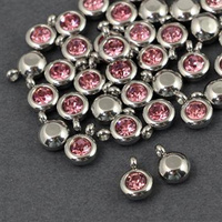 Stal szlachetna zawieszka w oprawie SR light rose 6mm