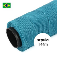 Sznurek do makramy brazylijski woskowany Aqua 1mm [szpula 144m]