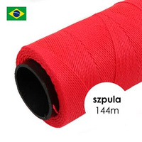 Sznurek do makramy brazylijski woskowany Neon Pink 1mm [szpula 144m]