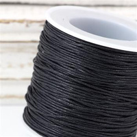 Sznurek bawełniany woskowany czarny 0,5mm [szpula 90m]