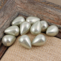 Perła seashell kropla szaro-srebrna 18x13mm