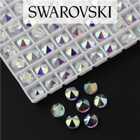 5062 Swarovski Aurore Boreale (AB) Round Spike Bead 5,5mm - 1 hole [2szt]