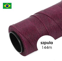 Sznurek do makramy brazylijski woskowany Plum 1mm [szpula 144m]