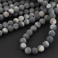 Agat czarno-biały kula gładka 10mm MAT [sznur 38cm]