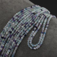 Fluoryt tęczowy kostka fasetowana 3mm [sznur 39cm]