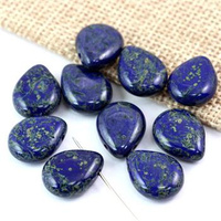 Łezka szklana Opaque Blue Dark Travertine 16x12mm
