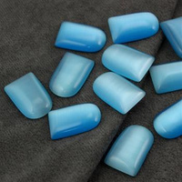 Kaboszon nieregularny kocie oko niebieskie 24x16mm