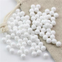 Round Beads Lustered Chalk White Shimmer 6mm [20szt]