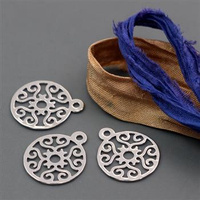 Zawieszka ażurowa floral srebrna 16mm