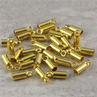 Tulejka do wklejania metalowa prosta złota 2,5mm [10szt]