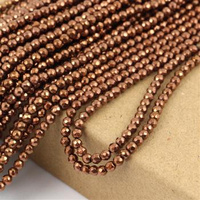 Hematyt kula fasetowana brązowa 3mm [sznur 40cm]