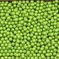 Round Beads Powdery - Lime 4mm [50szt]