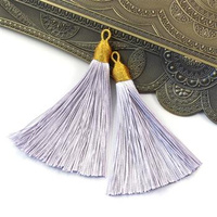 Chwost wiskozowy w czapeczce liliowy 80x10mm