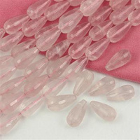 Kwarc różowy kropla fasetowana 20x10mm