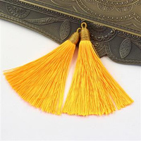 Chwost wiskozowy w czapeczce pomarańczowy 80x10mm