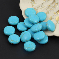 Howlit turkusowy moneta gładka 16mm