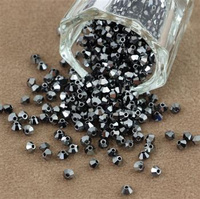 Preciosa Bicone Bead Rondelle Jet Hematite Full 3mm [20szt]