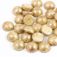 Kaboszon szklany Opaque Ivory Spotted 12mm