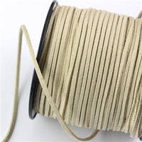 Rzemień zamszowy płaski beżowy 3x1mm [1metr]