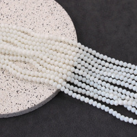 Kryształek szklany oponka fasetowana biała 4x3mm [sznur 40cm]