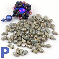 ZoliDuo (Right) 5x8mm Alabaster Blue Luster [10szt]