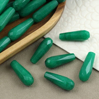 Jadeit kropla fasetowana zielona 28x10mm
