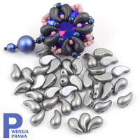 ZoliDuo (Right) 5x8mm Alabaster Pastel Lt. Grey [10szt]