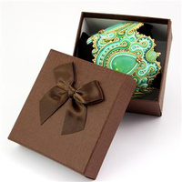 Pudełko ozdobne z poduszką brązowe "SMART" 9x9x6cm