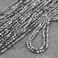 Hematyt srebrny kula grubo fasetowana 4mm [sznur 40cm]