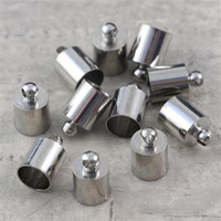 Tulejka do wklejania metalowa prosta srebrna 6,5mm [6szt]