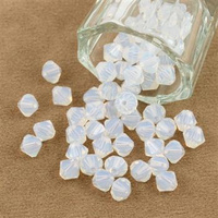 Preciosa Bicone Bead Rondelle White Opal 6mm [12szt]
