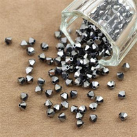 Preciosa Bicone Bead Rondelle Jet Hematite Full 4mm [20szt]