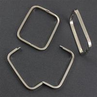 Baza bransolety metalowa prostokątna srebrna