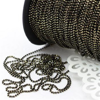 Łańcuszek metalowy kulkowy 1,5mm czarny [1 metr]