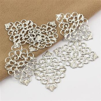 Element filigranowy srebrny ażurowy romb 43x31mm