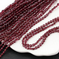 Granat moneta fasetowana 4mm [sznur 39cm]