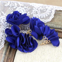 Ozdobny kwiatek w ażurowej tulejce kobaltowy 25mm