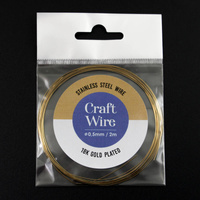 Drut ze stali szlachetnej pozłacany 0,5mm/2m