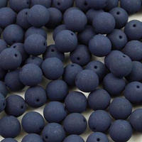 Round Beads Mat Velvet Dark Blue 8mm [10szt]