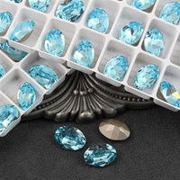 Preciosa Oval Maxima Aqua bohemica 14x10mm [2szt]