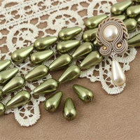 Preciosa Nacre Pear Light Green 15x8mm [2szt]